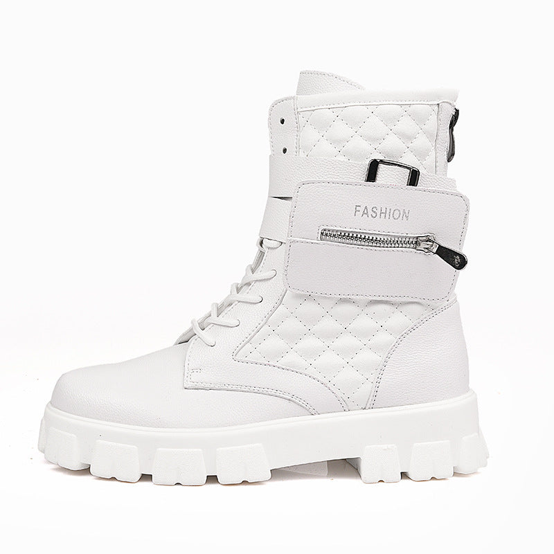 Men's Autumn Martin White High Top Retro Boots