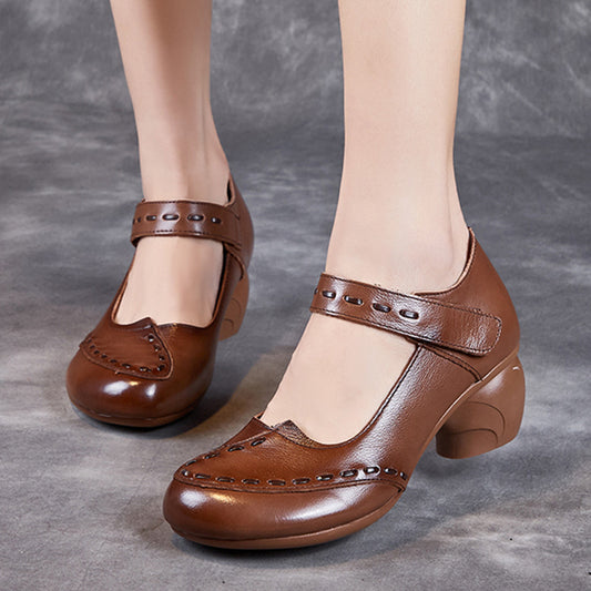 Women's Toe Pumps Chunky Soft Bottom First Casual Shoes