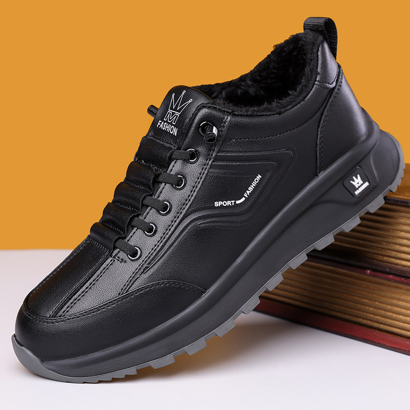 Men's Spring Sports Fleece-lined Warm Green Running Casual Shoes