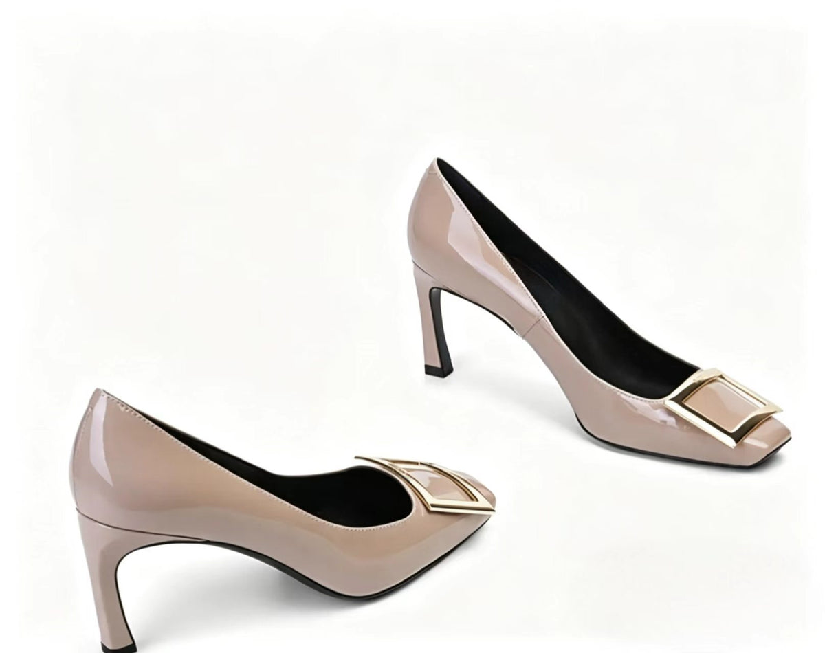 Women's Stiletto Metal Square Buckle High Niche Comfortable Light Luxury Not Heels