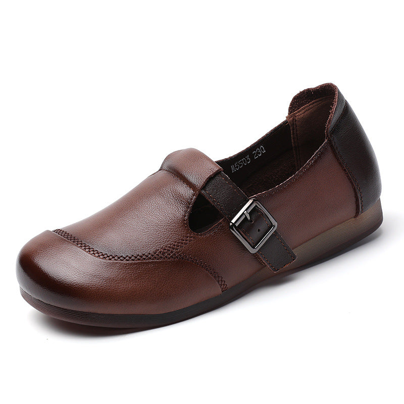 Women's Comfortable Genuine Single Soft Bottom Breathable Flat Not Tired Women's Casual Shoes