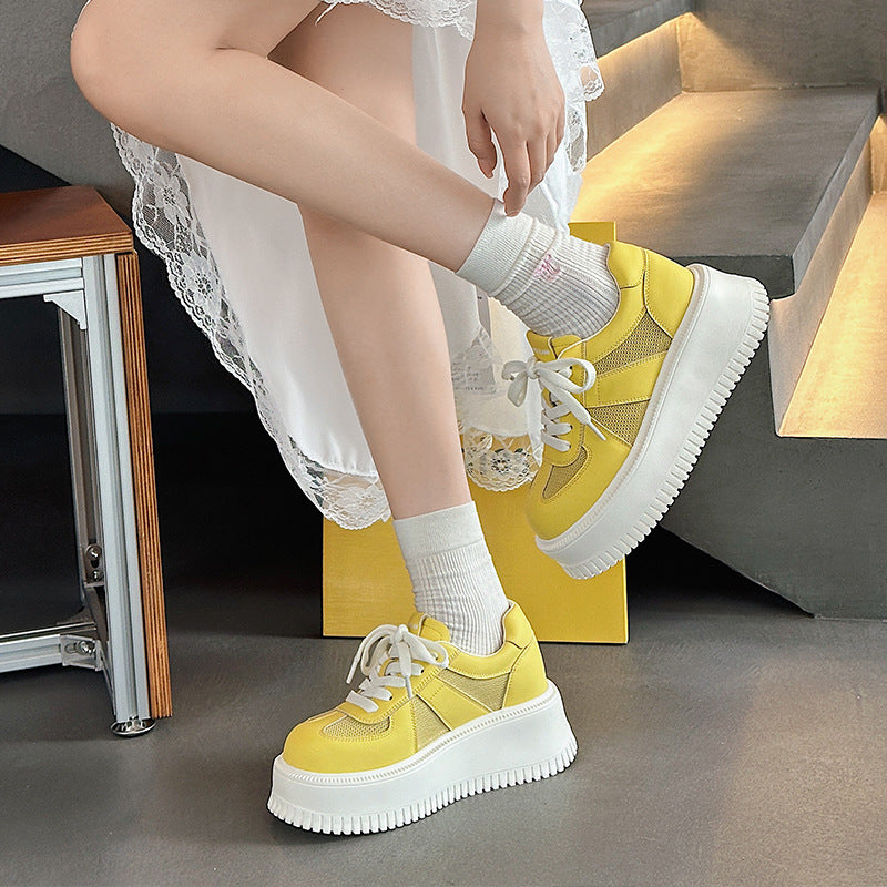 Women's Mesh Surface Platform White Summer Soft Casual Shoes