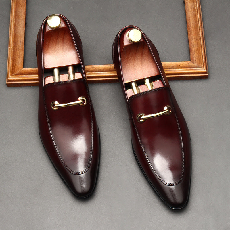 Men's British Style Business Trendy Toe Cattlehide Fashion Casual Shoes