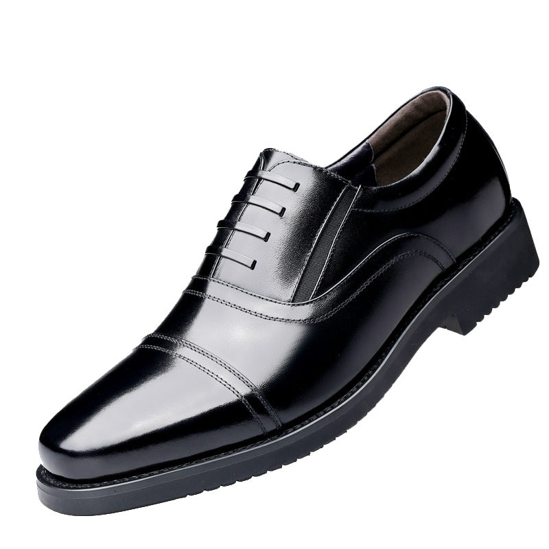 Men's Car Formal Breathable Height Increasing Leisure Three Joint Men's Business Leather Shoes