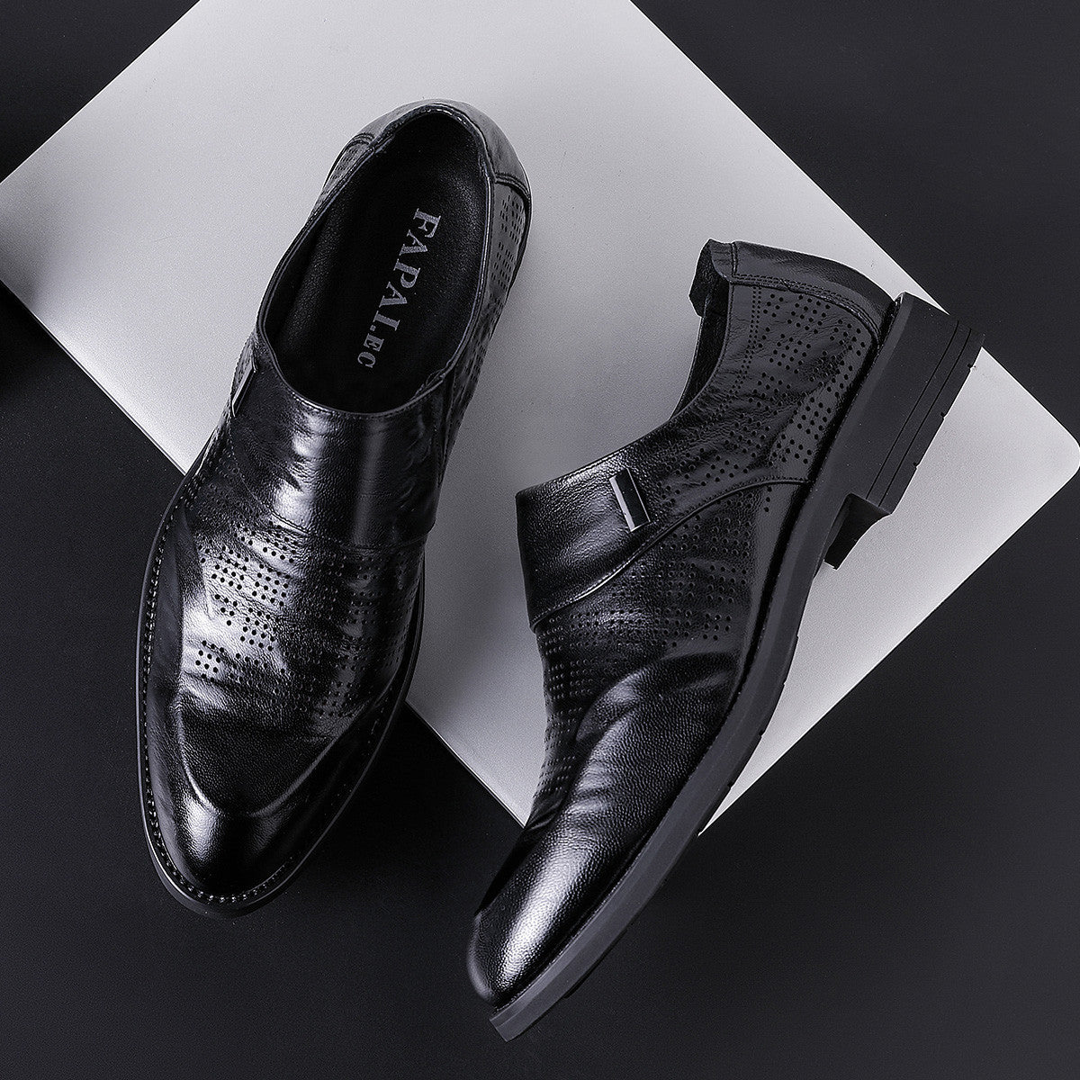Men's Formal Soft Bottom Comfortable British Style Slip-on Trendy Leather Shoes