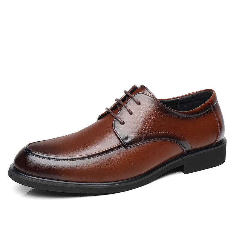 Men's Cowhide Soft Bottom Breathable Hollow Business Leather Shoes