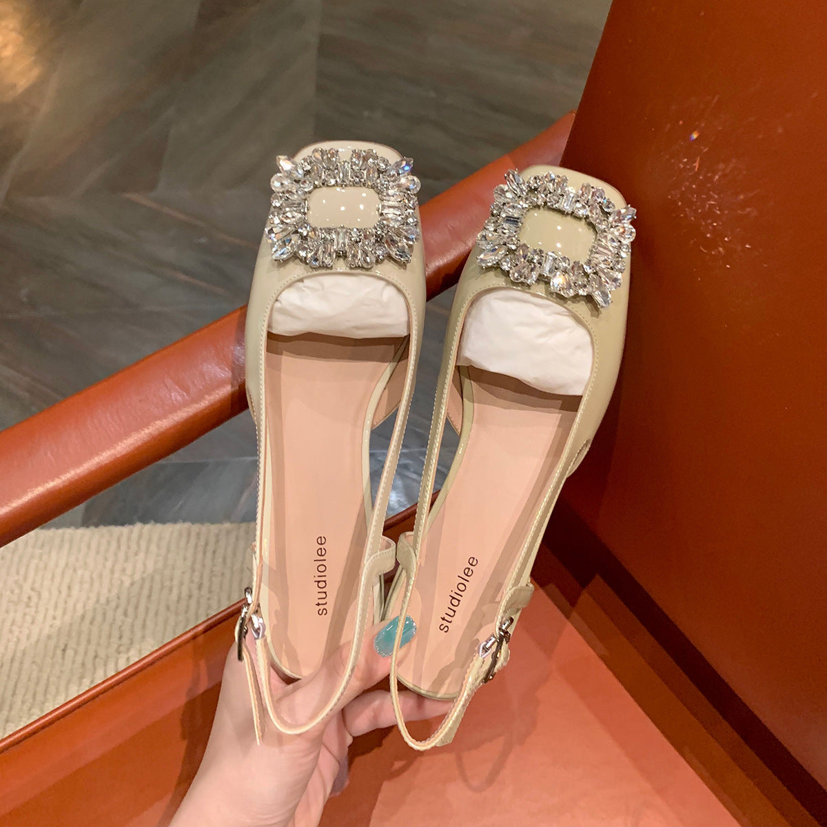 Women's Low-cut Back Empty Square Buckle Mary Jane Sandals