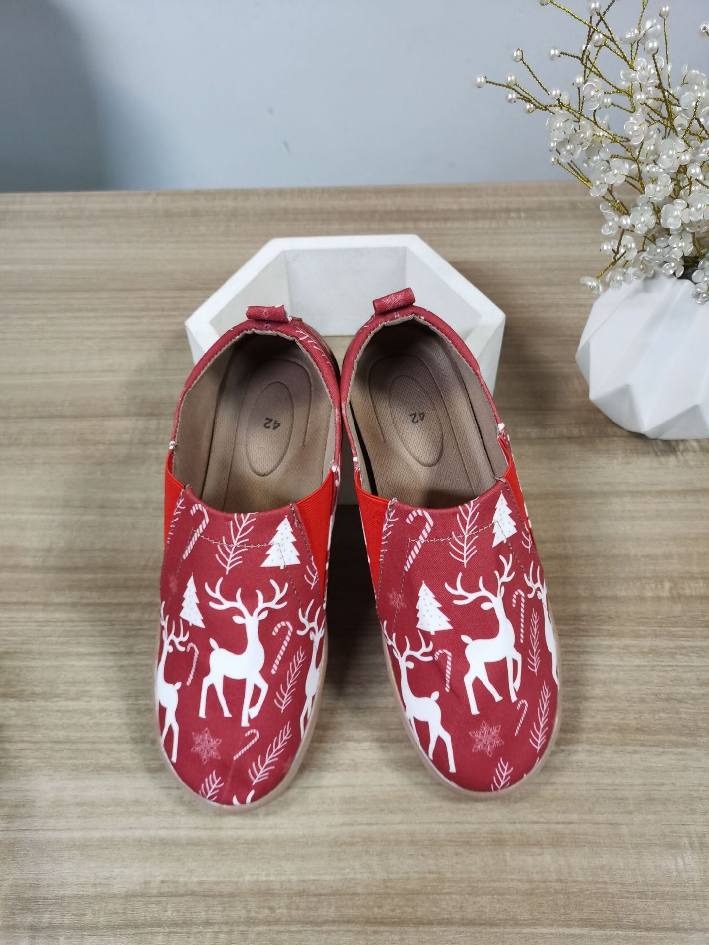 Women's Christmas Cloth Plus Size Comfortable Printed Casual Shoes