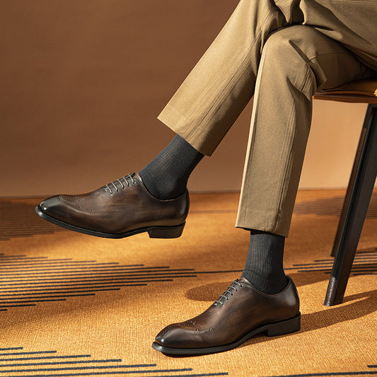 Men's Delivery Within Hours Square Toe Oxford Business Leather Shoes