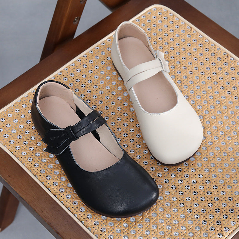 Women's Flat Magic Stick First Layer Cowhide Women's Shoes