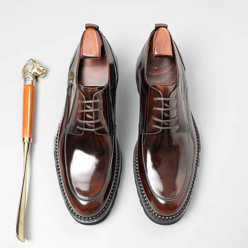 Men's Wear Commuter Style First Layer Cowhide Suit Leather Shoes