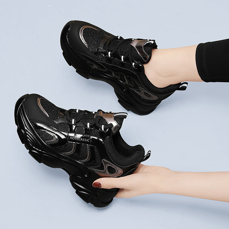 Women's Sports Dad Height Increasing Insole Spring Sneakers