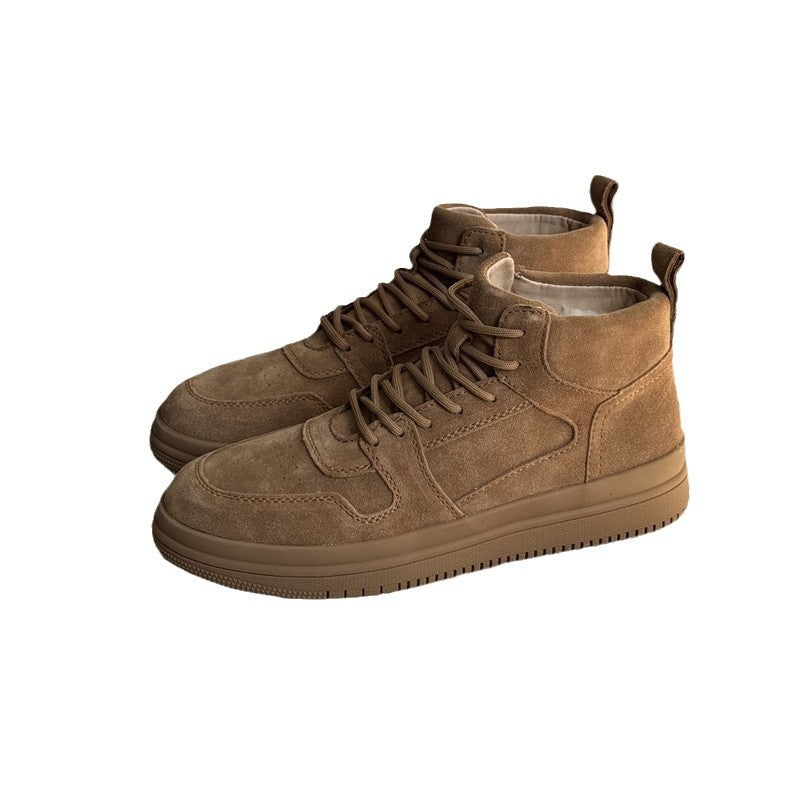 Men's Winter Sheep Fur Integrated High Top Snow Boots