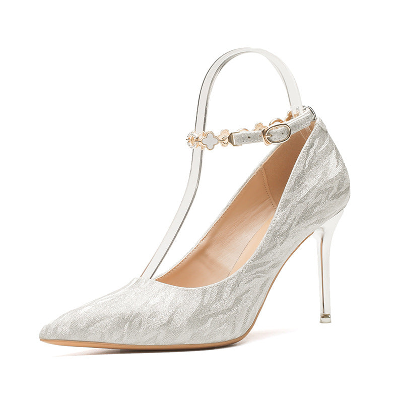 Women's High Elegant Pointed Stiletto Crystal Bridesmaid Wedding Women's Fashion Shoes