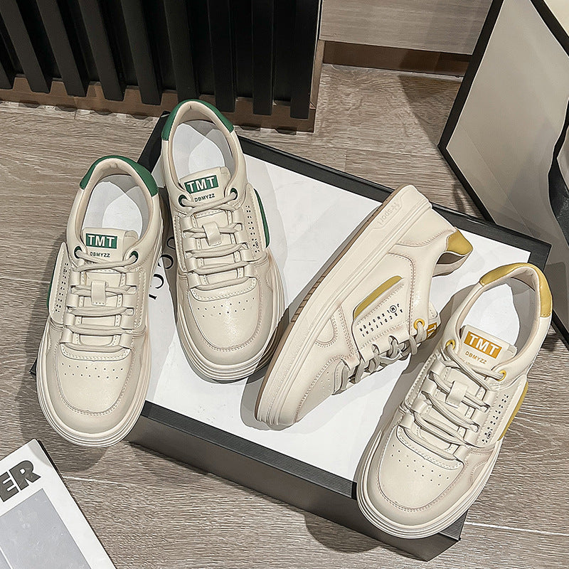 Women's Trendy White Genuine Autumn Portable Platform Casual Shoes
