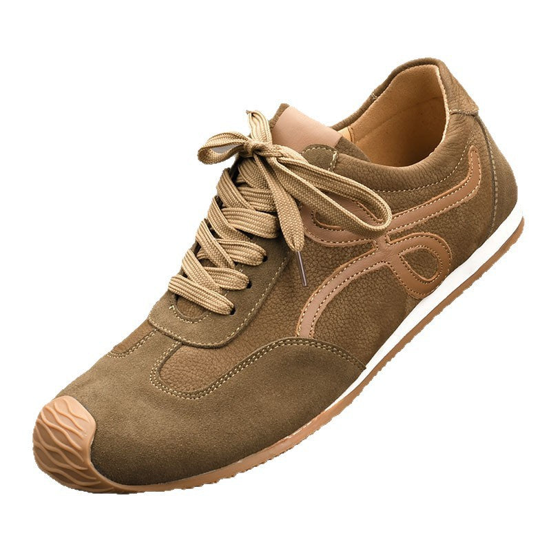Men's Tilt Color Contrast Patchwork German Training Fashion Men's Casual Leather Shoes