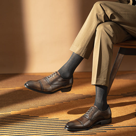 Men's First Layer Cowhide Formal Wear Business Leather Shoes