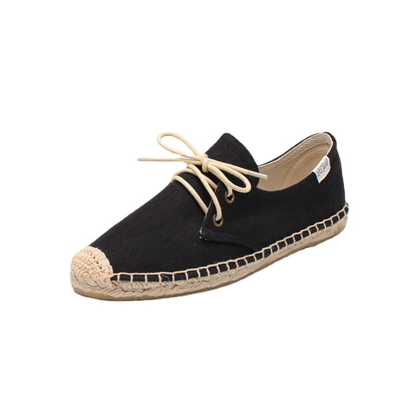 Women's Bottom Elastic Pumps Solid Color Cotton Canvas Shoes
