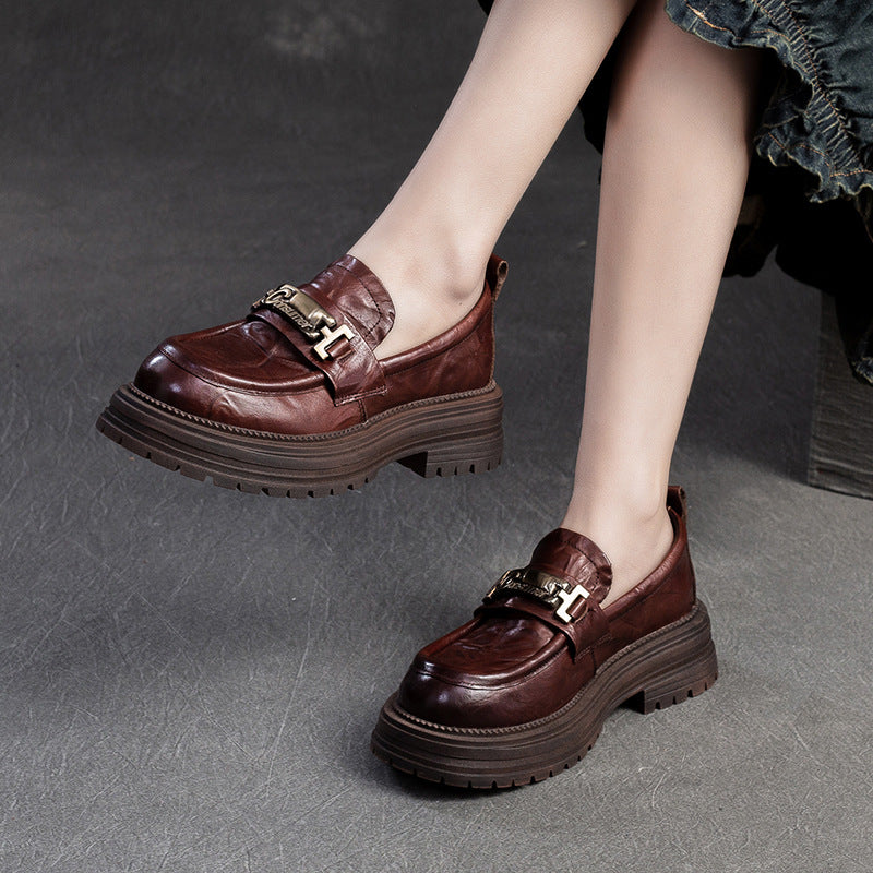 Women's Thick-soled Hand Grip Pattern Pumps Fashion Loafers