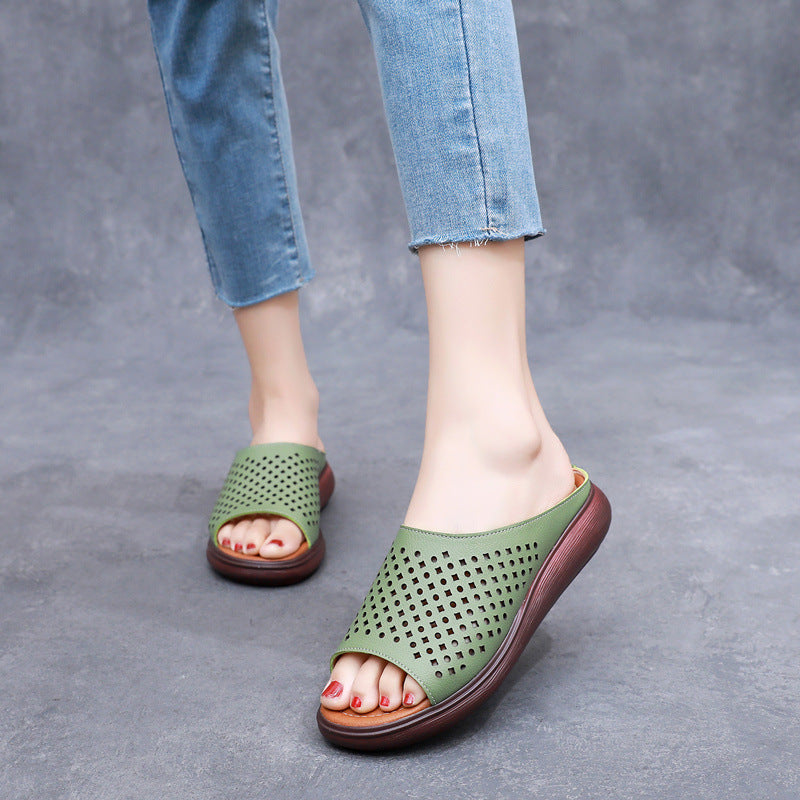 Women's Summer Thick Bottom Soft Mother's Large Slippers