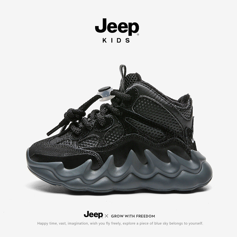 Children's Jeep Boy Winter Fleece Lining Insulated Two Kid's Sneakers