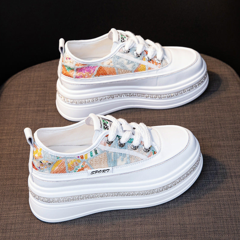 Women's Increasing Board Small Skirt Leisure Rhinestone Women's Casual Shoes