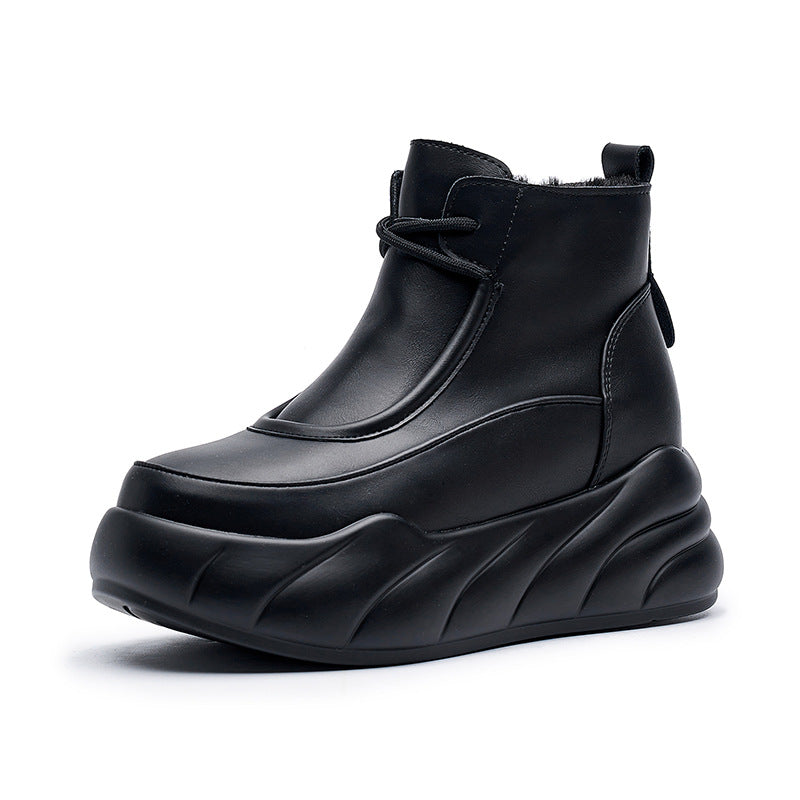 Women's Fur For Integrated Winter Fleece-lined Warm Cotton Height Increasing Snow Boots