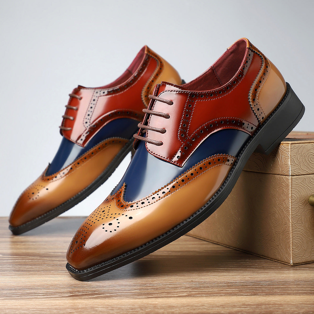 Men's Formal Trendy Fashion Retro British Style Men's Business Leather Shoes