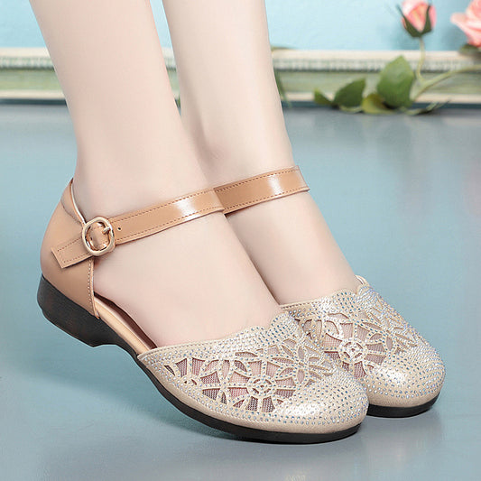 Women's Summer Closed Toe Mesh Flat Soft Bottom Beef Sandals