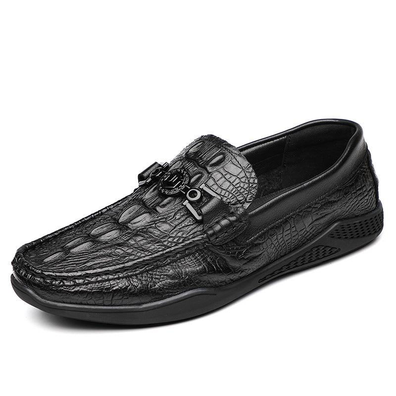 Men's First Layer Cowhide Slip On Slip-on Men's Shoes