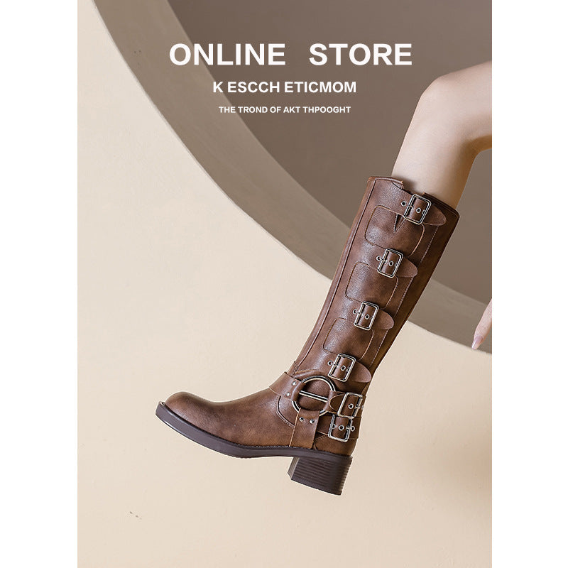 Women's Below The Knee British Style Plus Size Boots