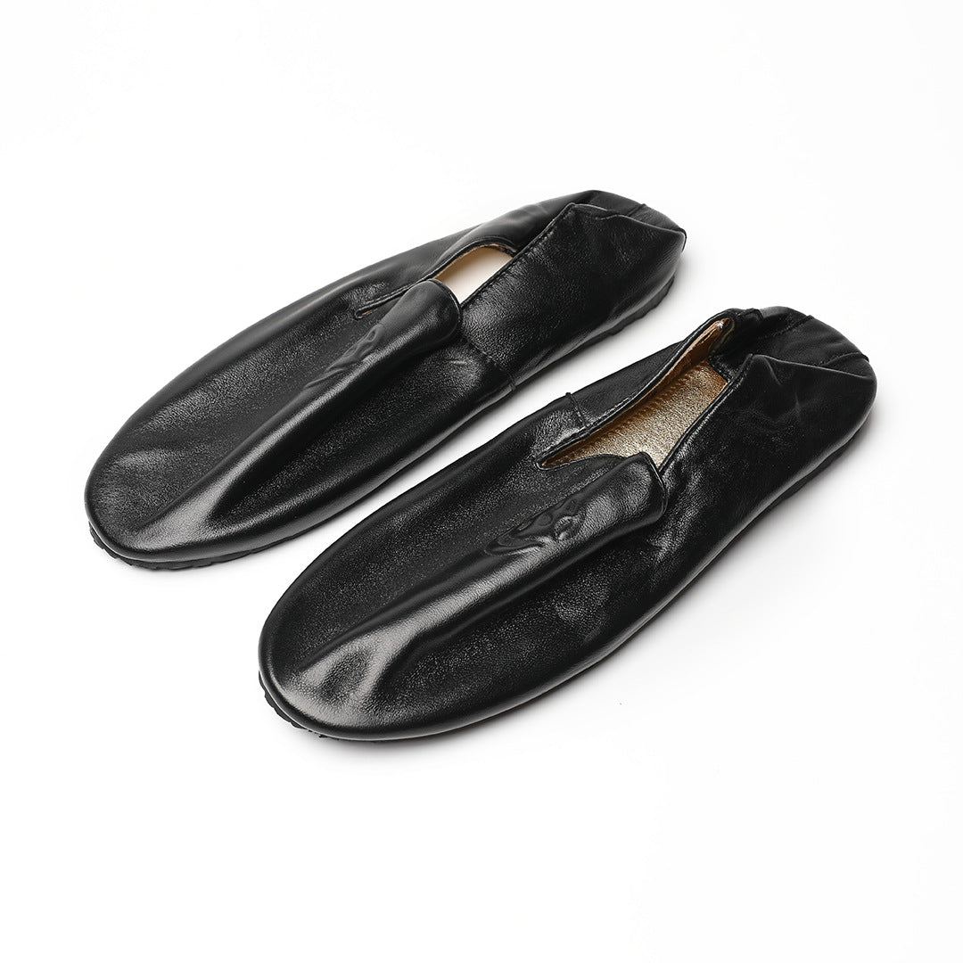 Men's Folding Portable Skull Wallet Soft Bottom Loafers