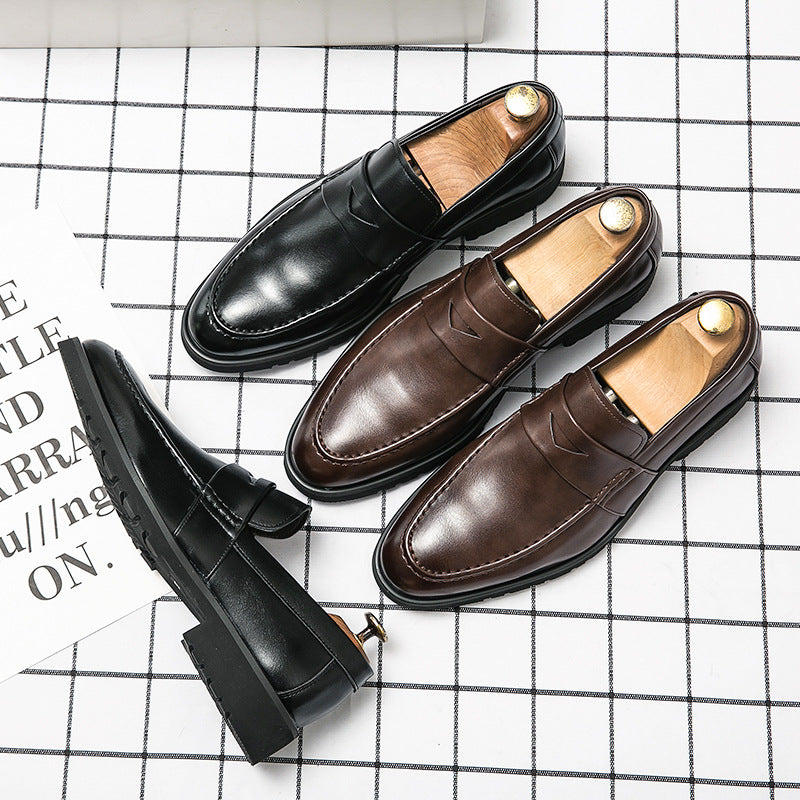 Men's Style Business Formal Slip-on Korean Pointed Leather Shoes