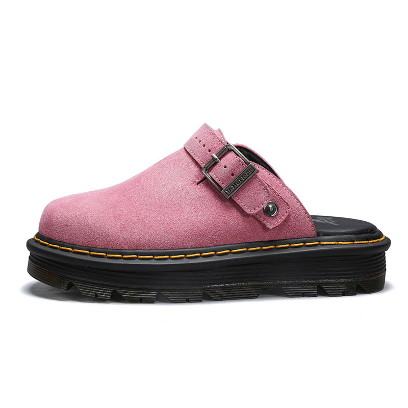Women's Closed Toe Low-cut Flat Retro Large Size Slippers