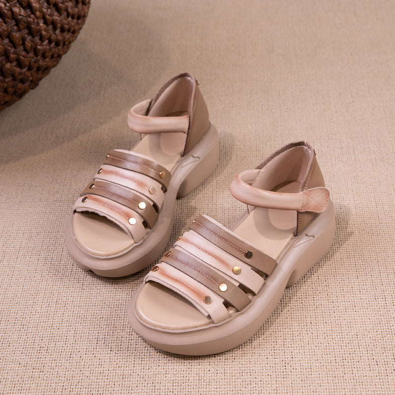 Women's First Layer Cowhide Summer Genuine Retro Sandals