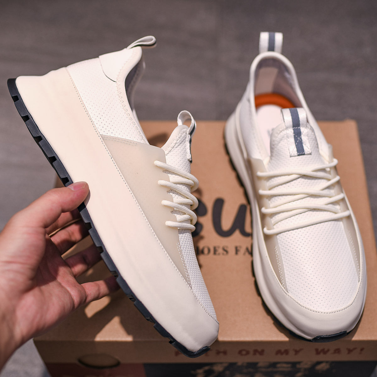 Men's Summer Thick Bottom Breathable Punching Plate Sneakers