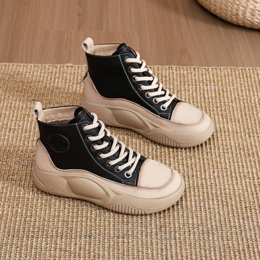 Women's Vintage Genuine Made Korean Platform British Casual Shoes
