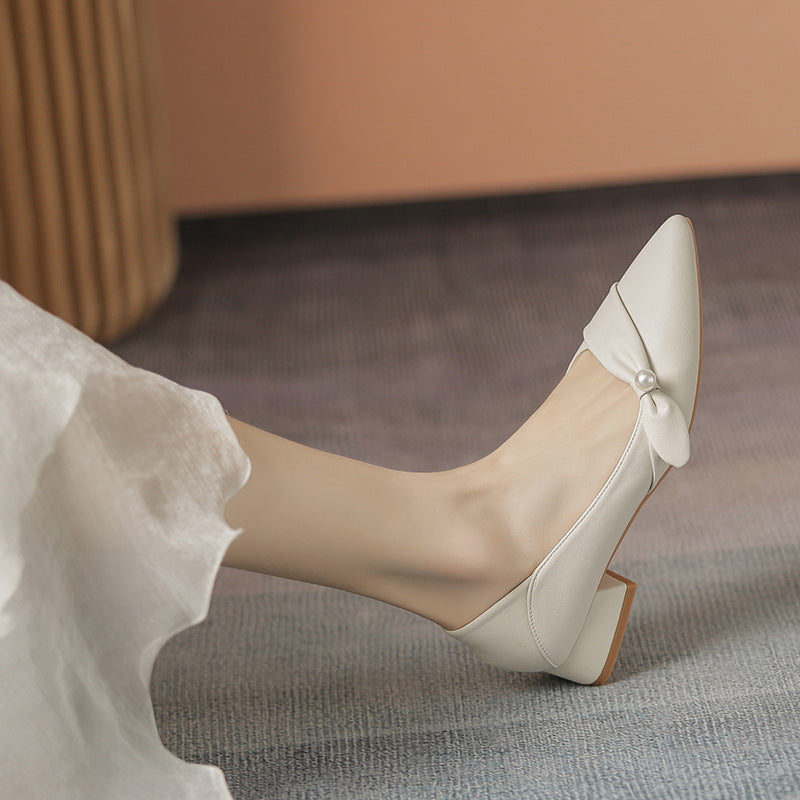 Women's Pumps Spring Genuine Professional Mid Lei Casual Shoes