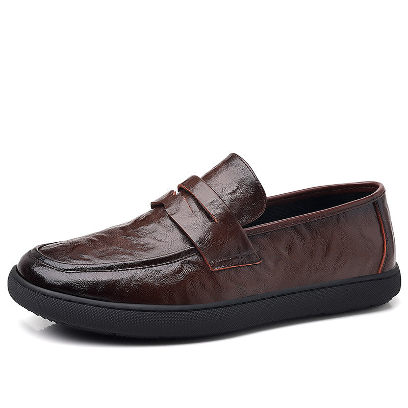 Men's Spring Genuine Soft Bottom Surface Vintage Leather Shoes