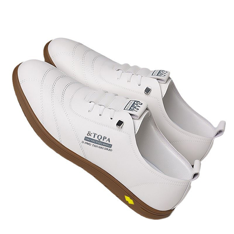 Men's White Fashion Versatile Comfortable Driving Business Leather Shoes