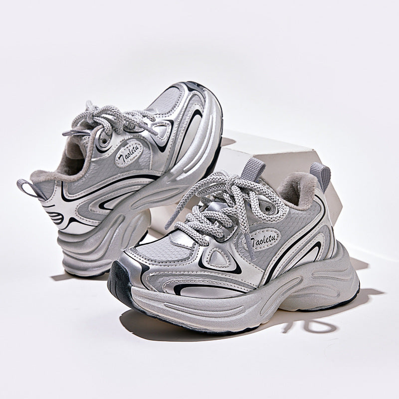 Children's Autumn Building Two Cotton Boy Dad Kid's Sneakers