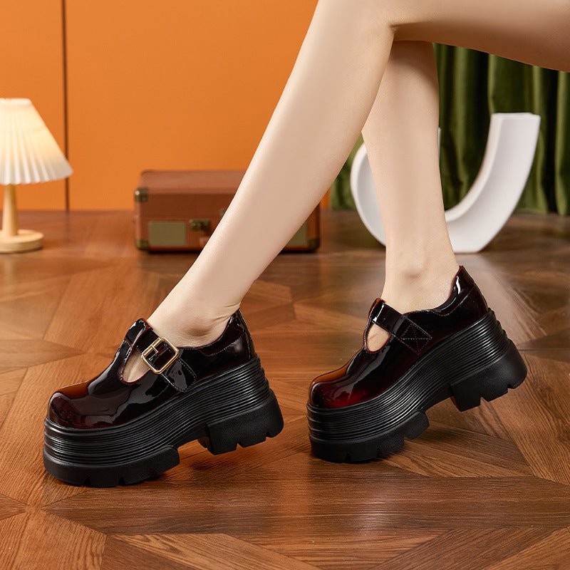 Women's British Style Big Head Height Increasing Loafers