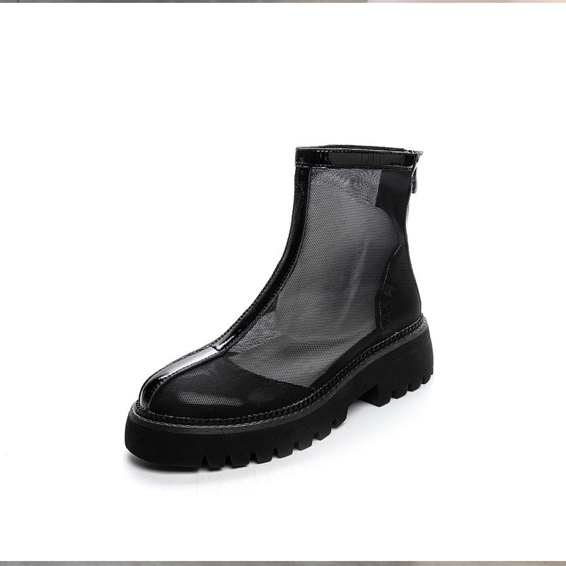 Women's Breathable Mesh High For Summer Chunky Boots