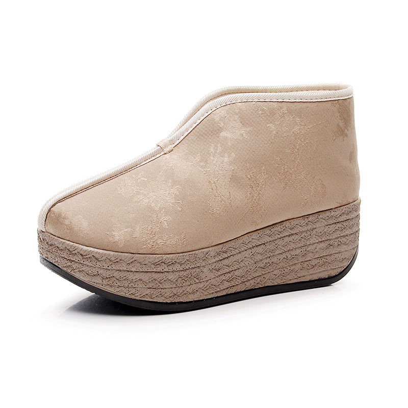 Women's Brocade Pure Color Jacquard Ethnic Style Low Top Women's Shoes