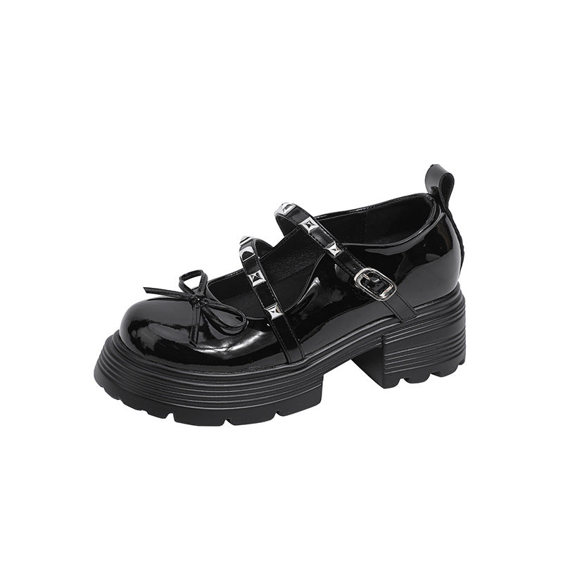 Women's Height Increasing Insole Small Cross Strap Rivet Women's Shoes