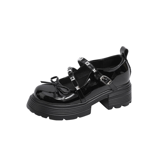 Women's Height Increasing Insole Small Cross Strap Rivet Women's Shoes