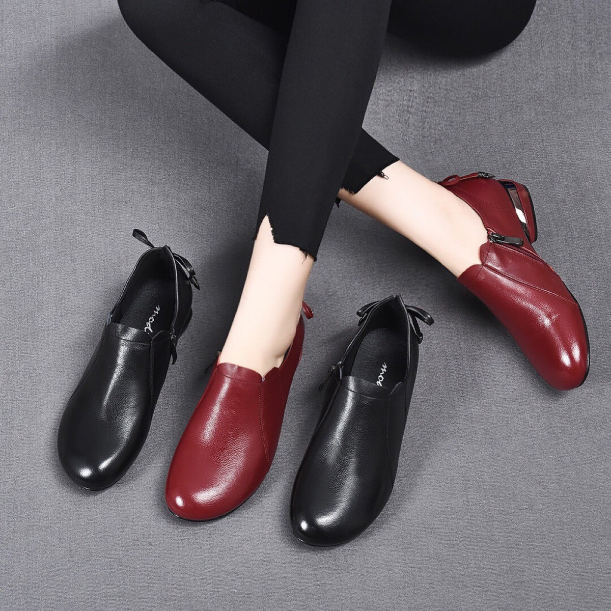 Women's Head Pumps Round High-cut Soft Bottom Mom Women's Casual Shoes
