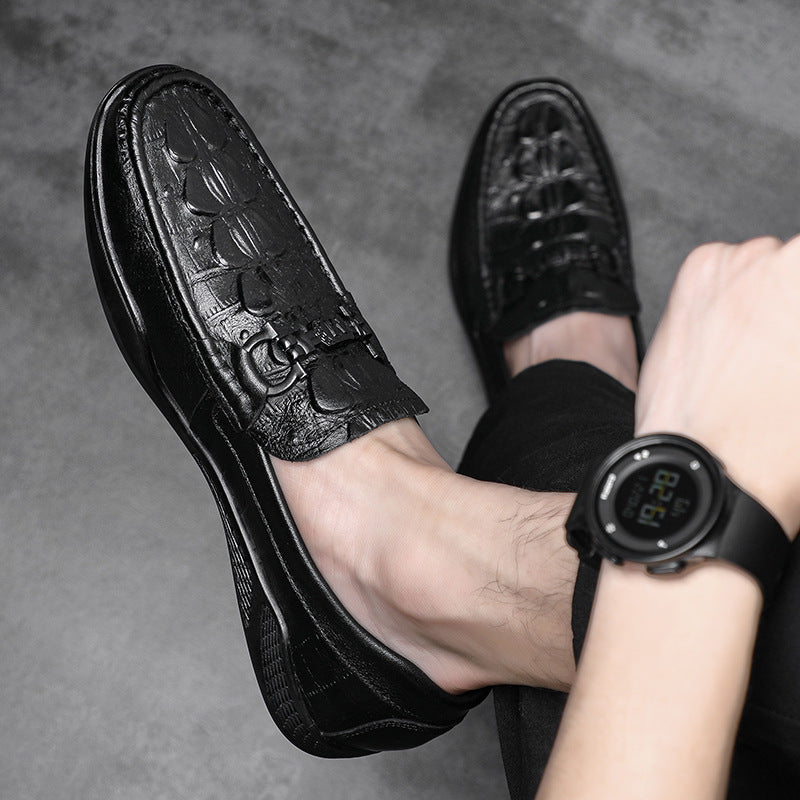 Men's First Layer Cowhide Genuine Breathable Pumps Loafers