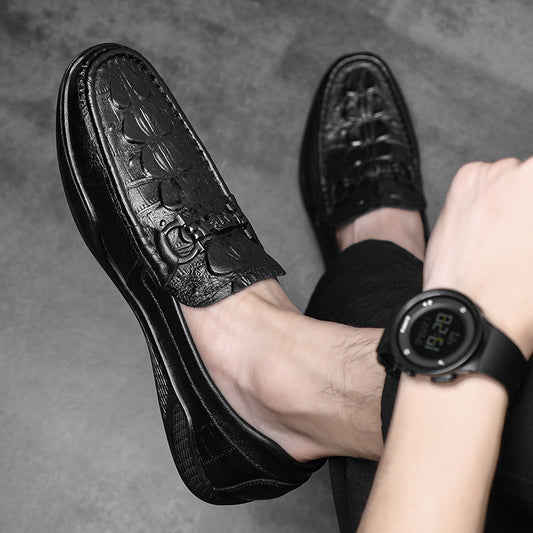 Men's First Layer Cowhide Genuine Breathable Pumps Loafers