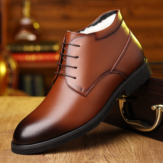 Men's Business Wear Fleece Lined Padded Warm Keeping Men's Shoes